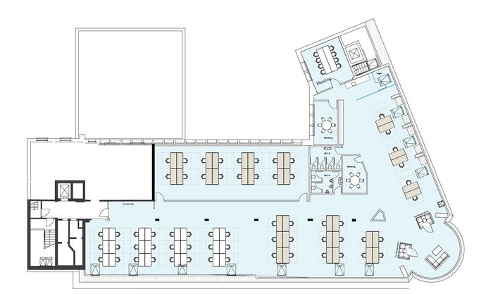 Grundriss Nutzungskonzept – Büroetage